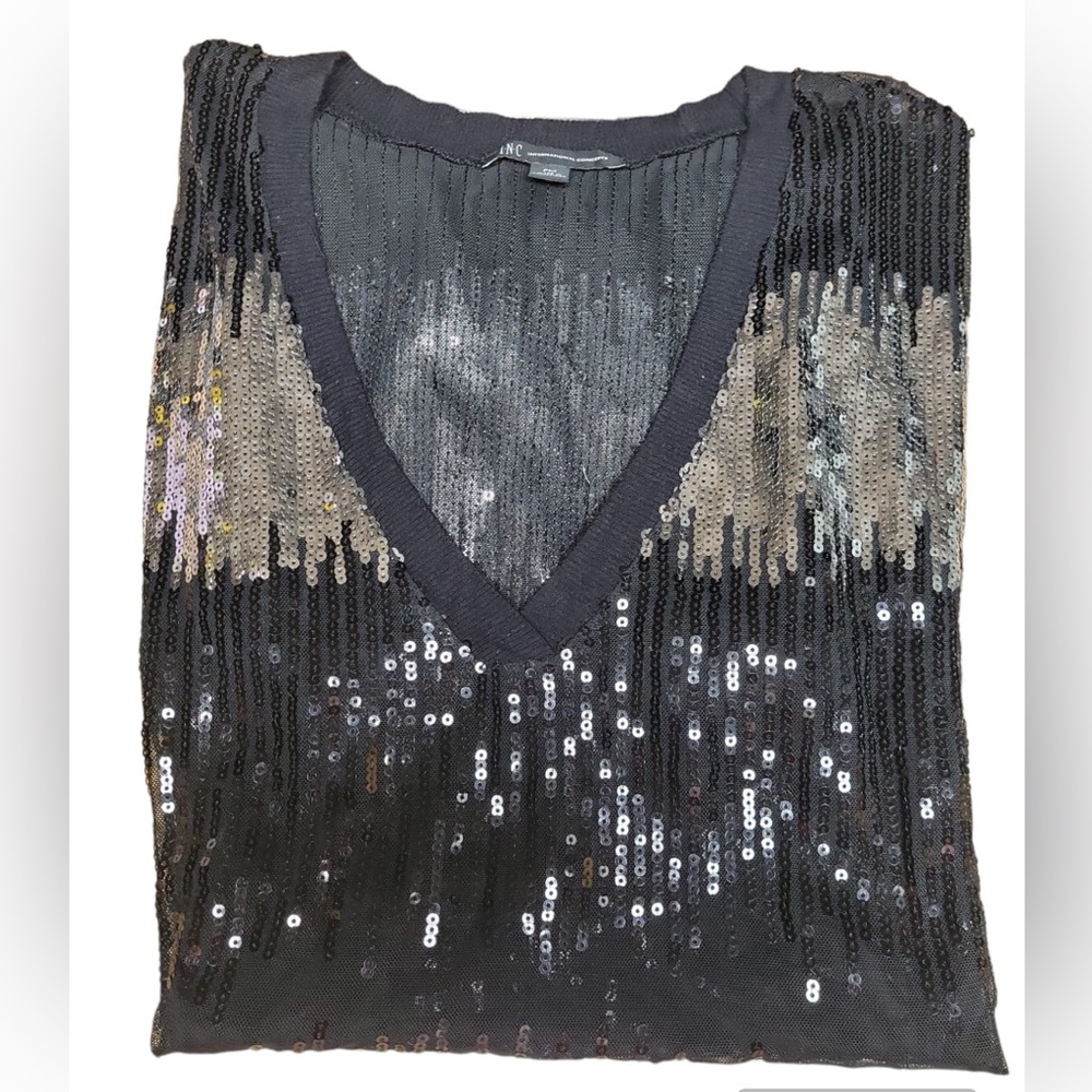 Women sequined top short sleeve size PM